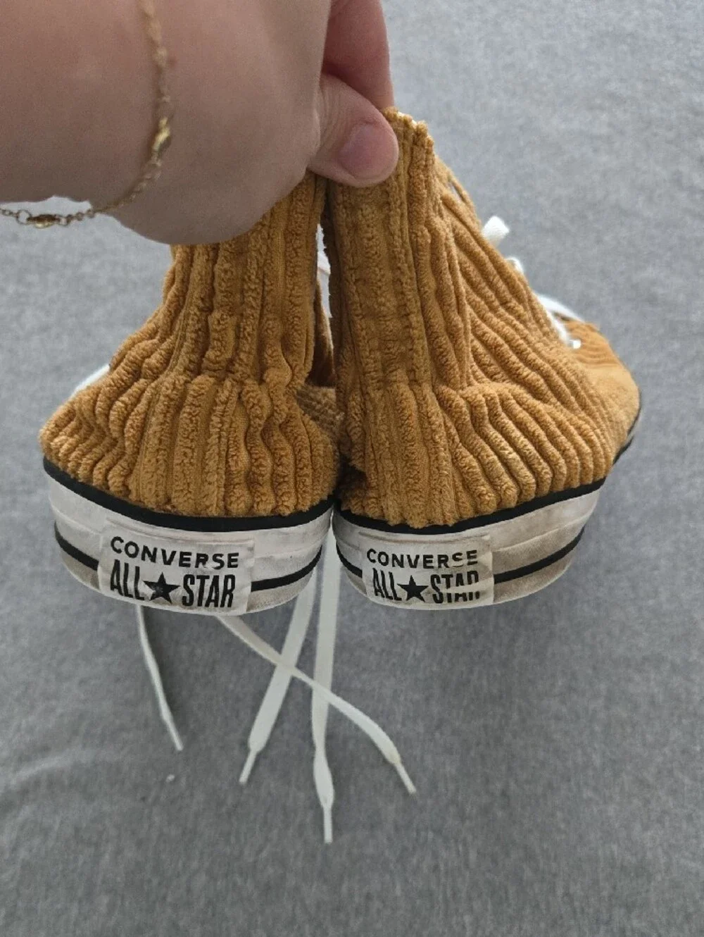 Converse Corduroy High-Top Sneakers in Mustard Yellow